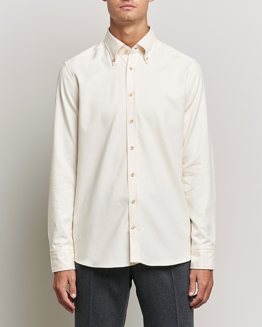 Men |  | Stenströms | Slimline Flannel Shirt Off White