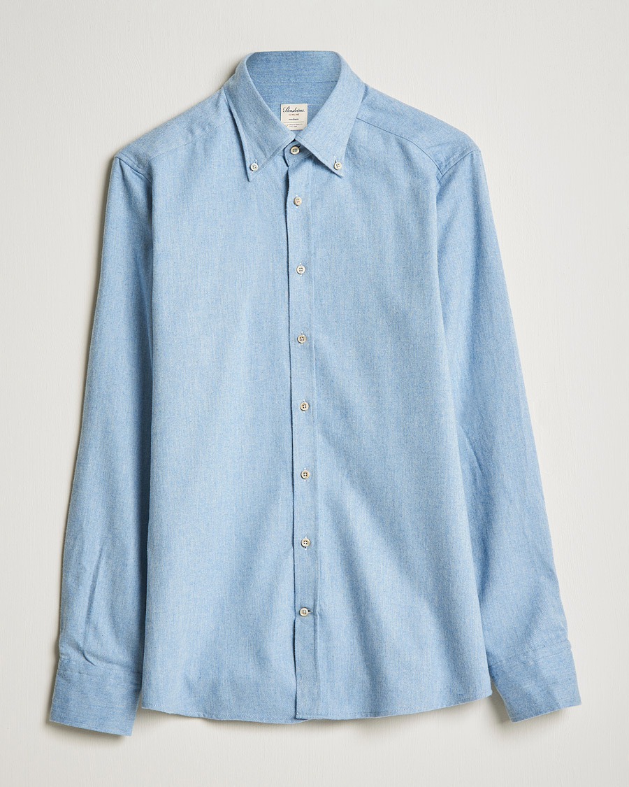 Men |  | Stenströms | Slimline Flannel Shirt Light Blue