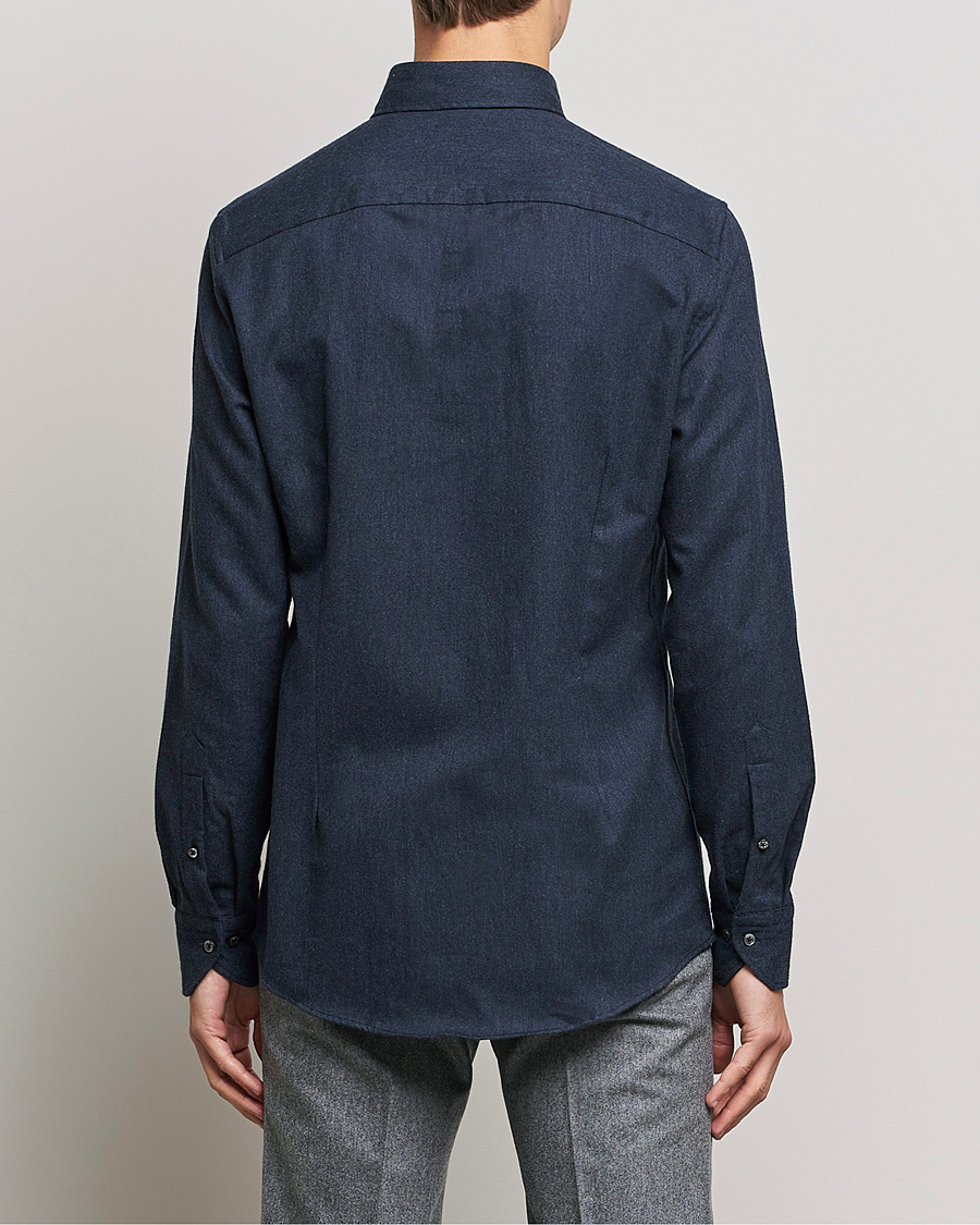 Men | Shirts | Stenströms | Slimline Flannel Shirt Navy