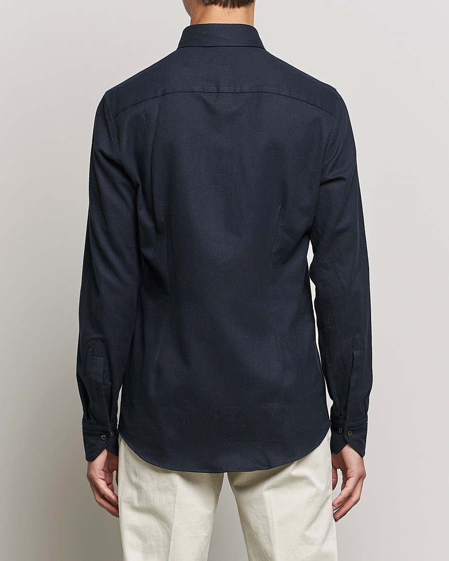 Men | Shirts | Stenströms | Slimline Flannel Shirt Black