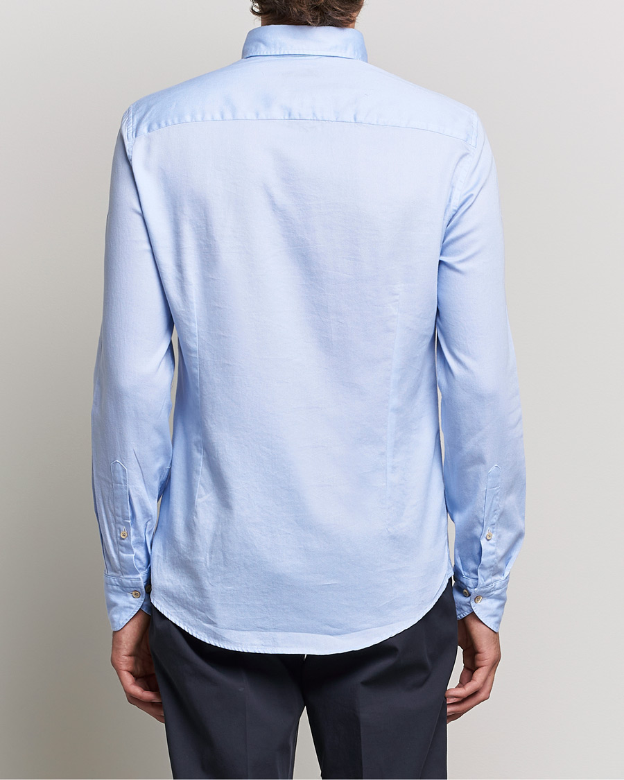 Men | Shirts | Stenströms | Slimline Button Down Printed Oxford Shirt Light Blue
