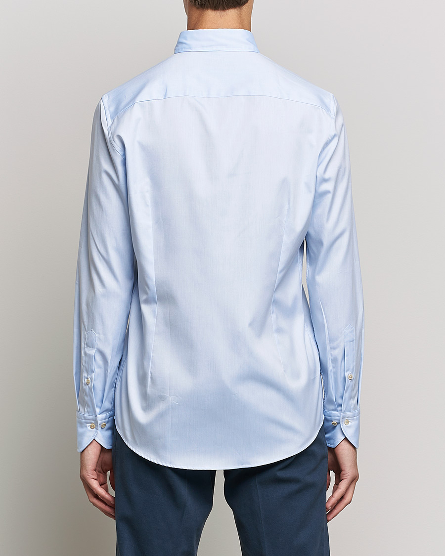 Men | Shirts | Stenströms | Slimline Button Down Pinpoint Oxford Shirt Light Blue