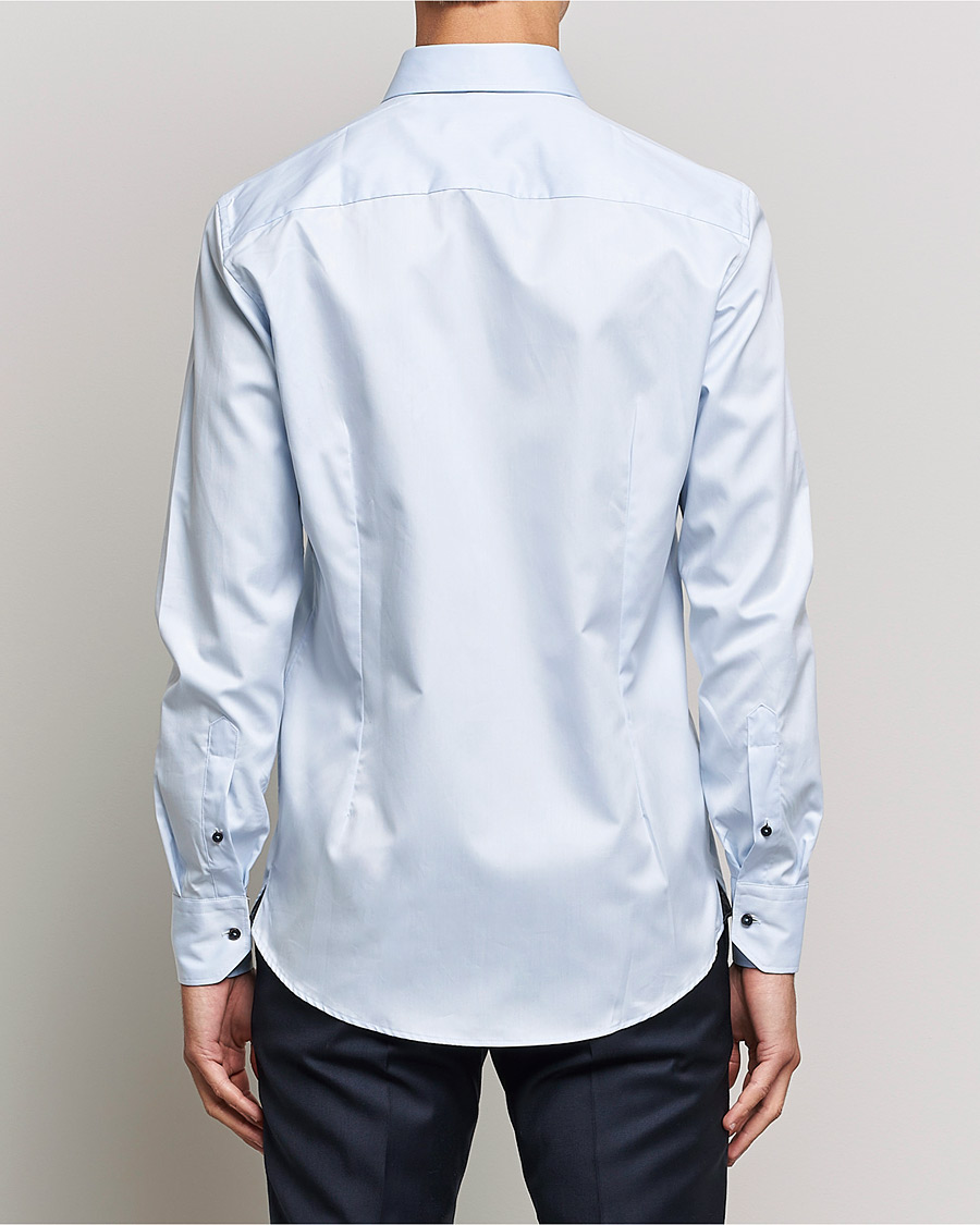 Men | Shirts | Stenströms | Slimline Cut Away Contrast Shirt Blue
