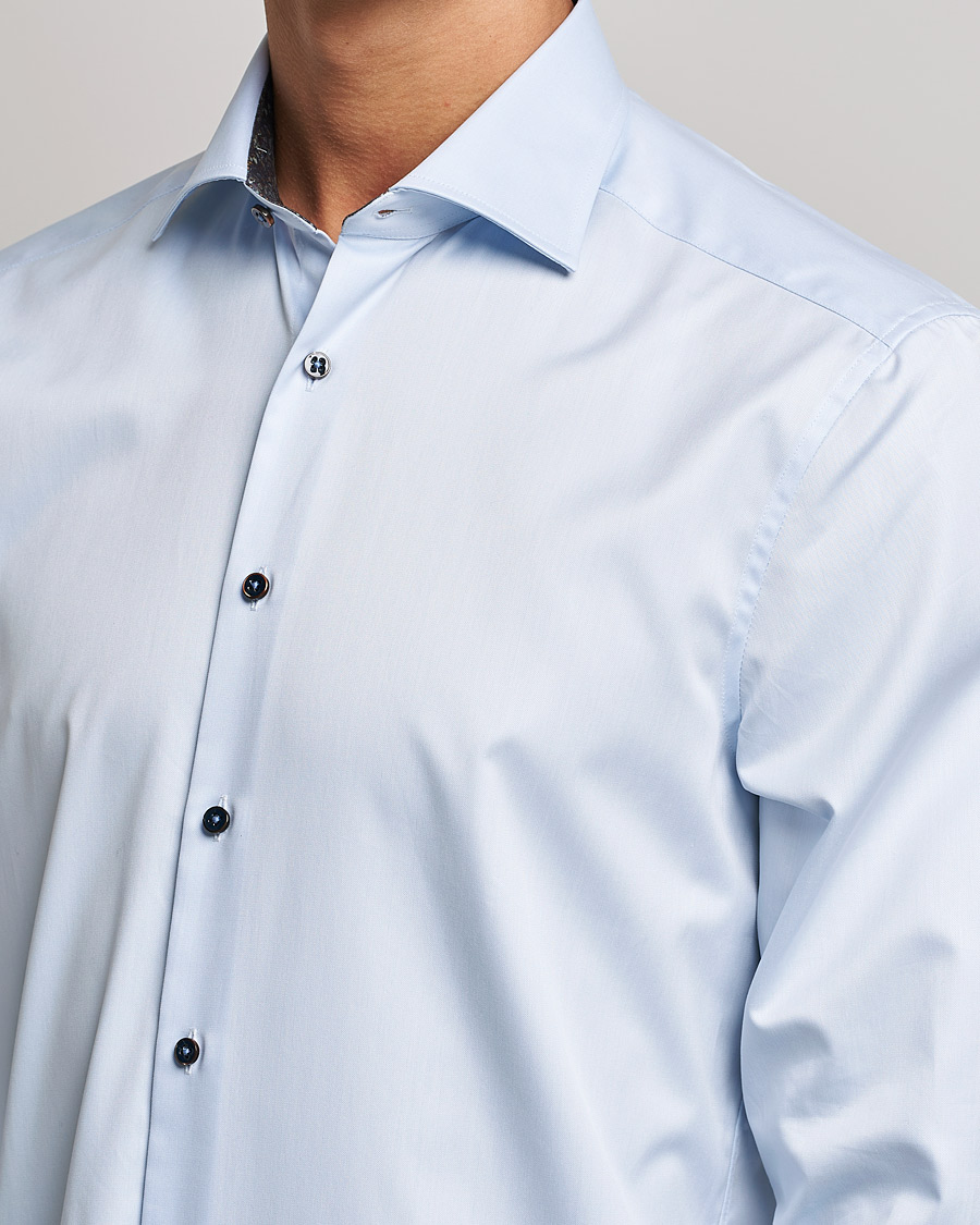 Men | Shirts | Stenströms | Slimline Cut Away Contrast Shirt Blue