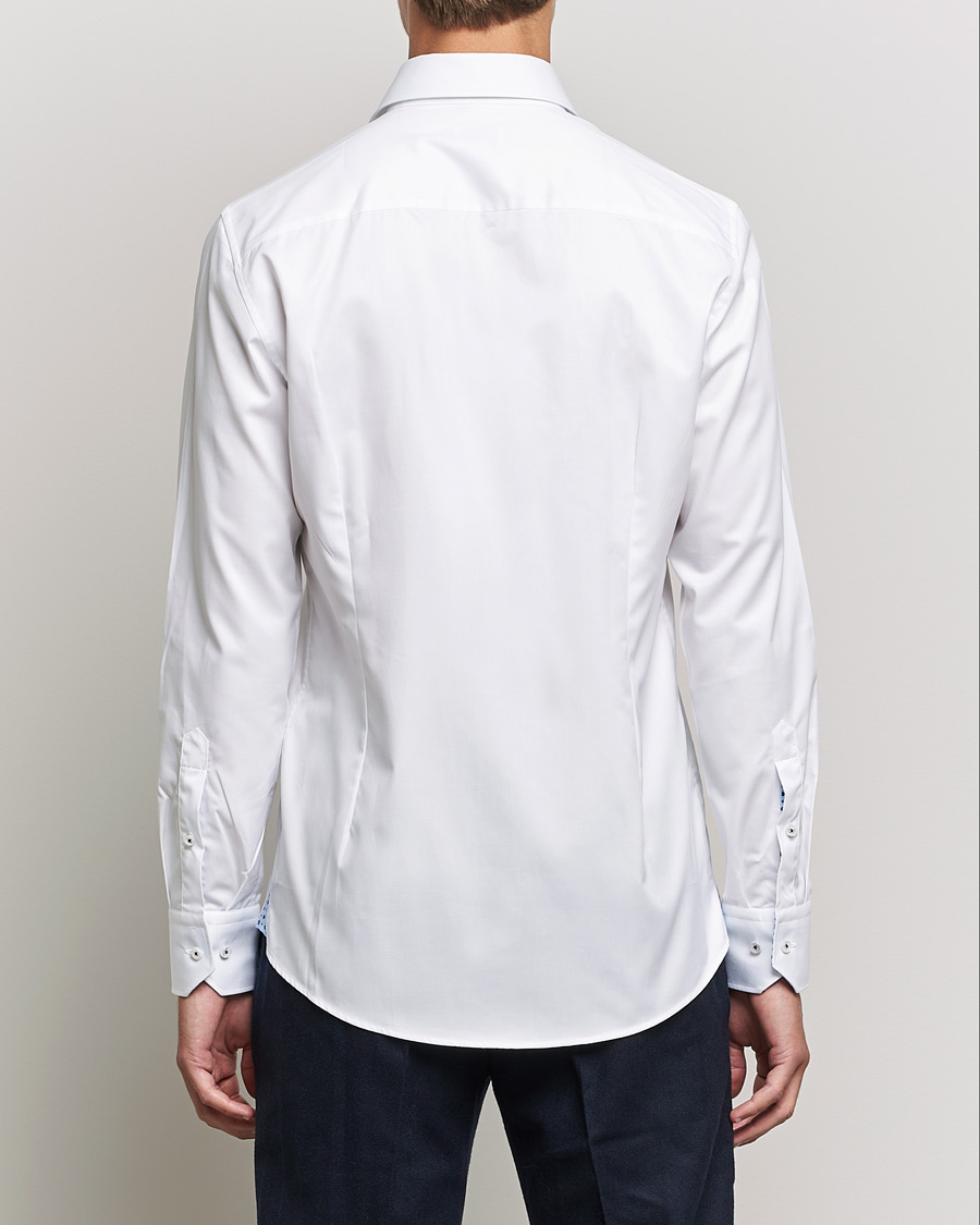 Men | Shirts | Stenströms | Slimline Cut Away Contrast Shirt White