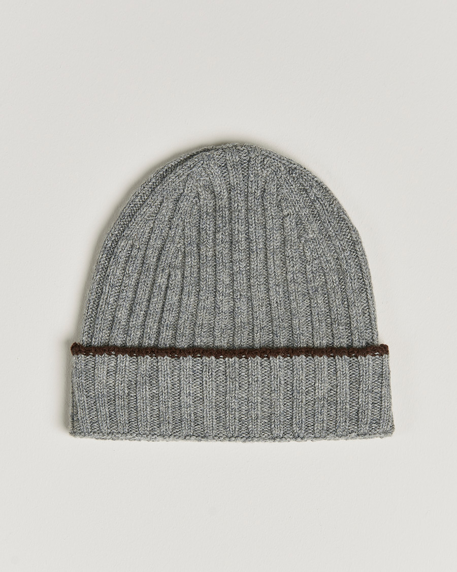 Men | Stenströms Wool Cashmere Ribbed Beanie Grey | Stenströms | Wool Cashmere Ribbed Beanie Grey
