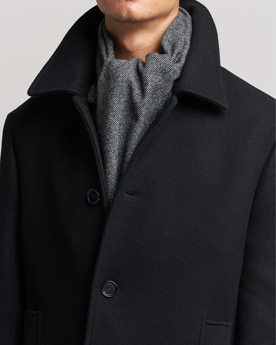 Men |  | Stenströms | Herringbone Wool Scarf Charcoal Grey