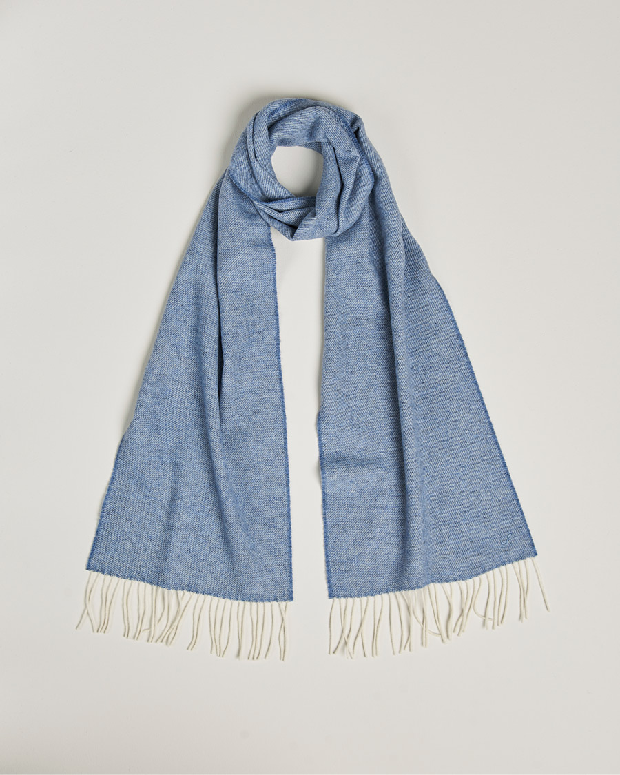 Men | Stenströms Herringbone Wool Scarf Blue | Stenströms | Herringbone Wool Scarf Blue