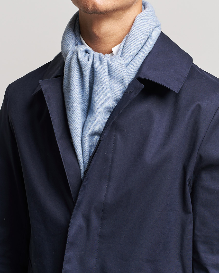 Men | Stenströms Herringbone Wool Scarf Blue | Stenströms | Herringbone Wool Scarf Blue