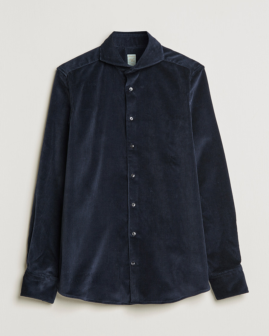 Men | Shirts | Stenströms | 1899 Slimline Sea Island Corduroy Shirt Navy