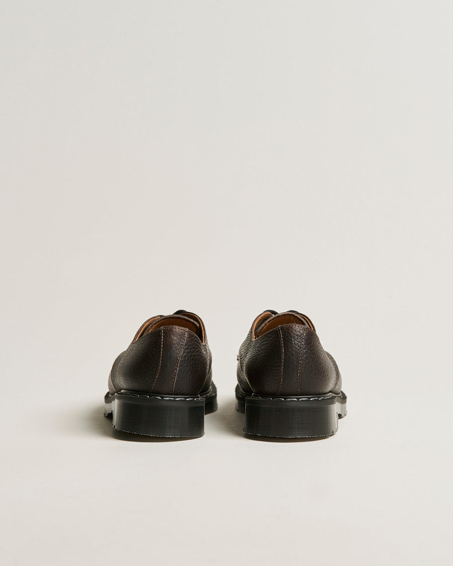 Men | Derby Shoes | Solovair | 3 Eye Gibson Shoe Dark Brown Grain