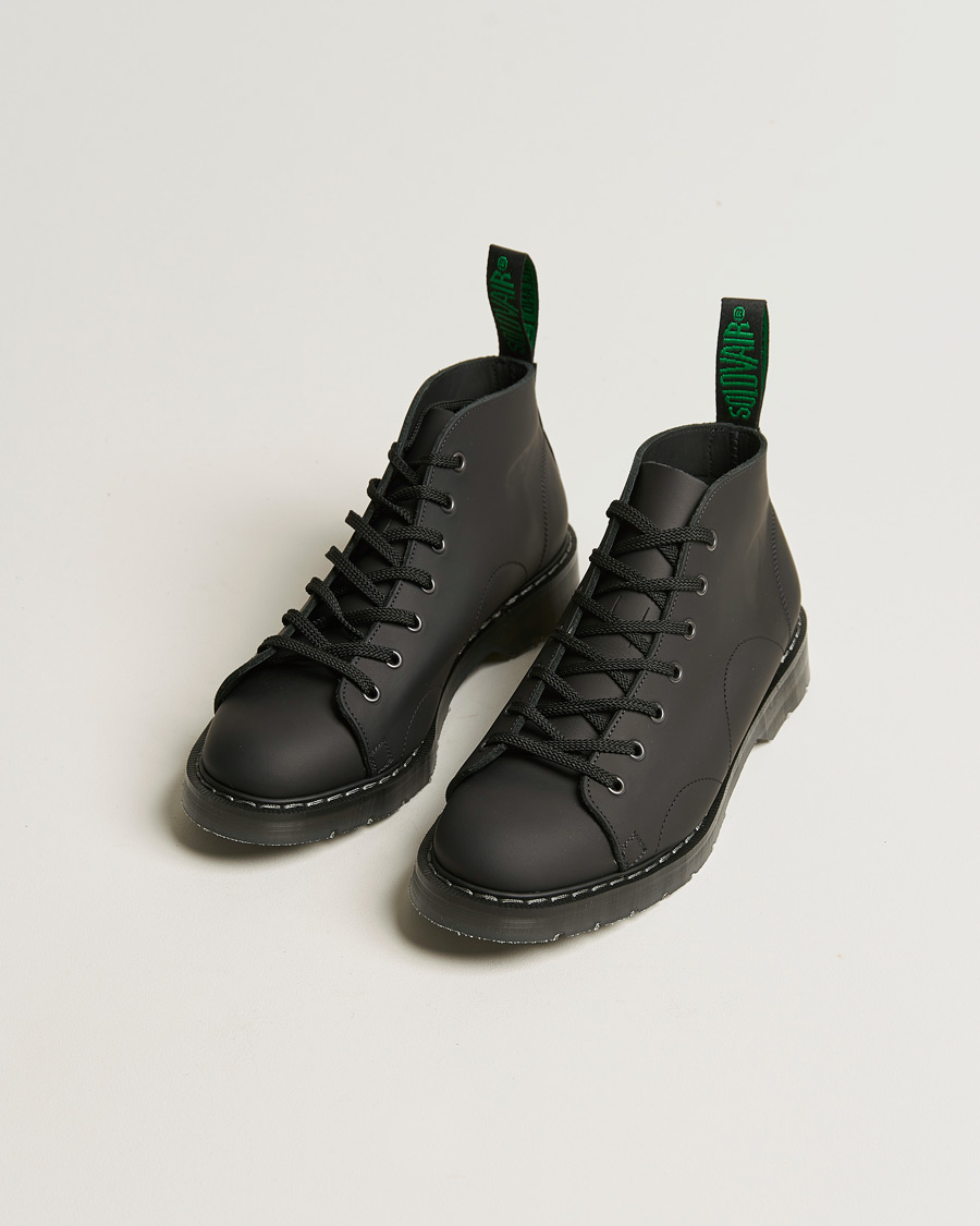 Men | Lace-up Boots | Solovair | 7 Eye Monkey Boot Black Greasy