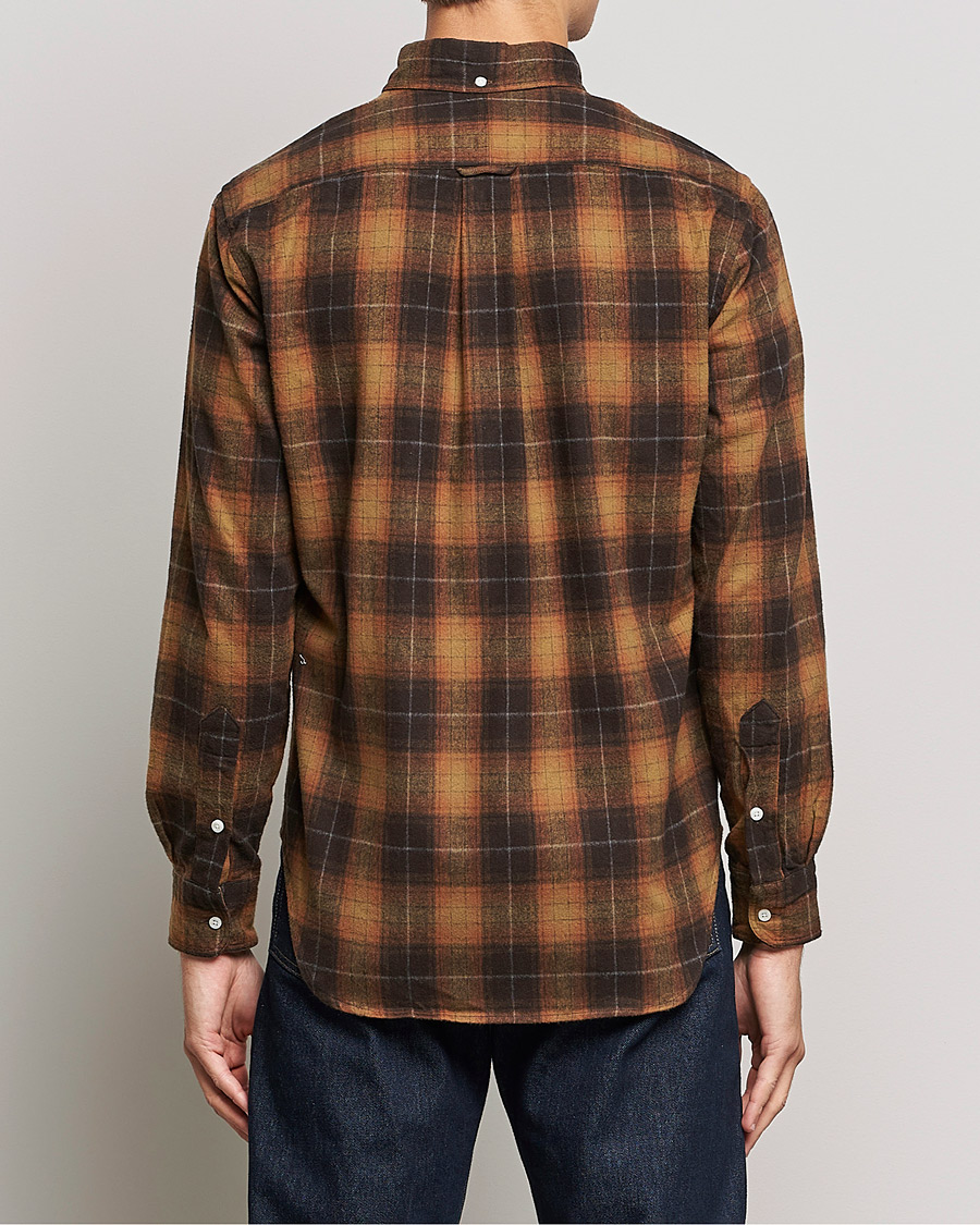 Men | Shirts | Gitman Vintage | Button Down Shaggy Flannel Shirt Brown Check
