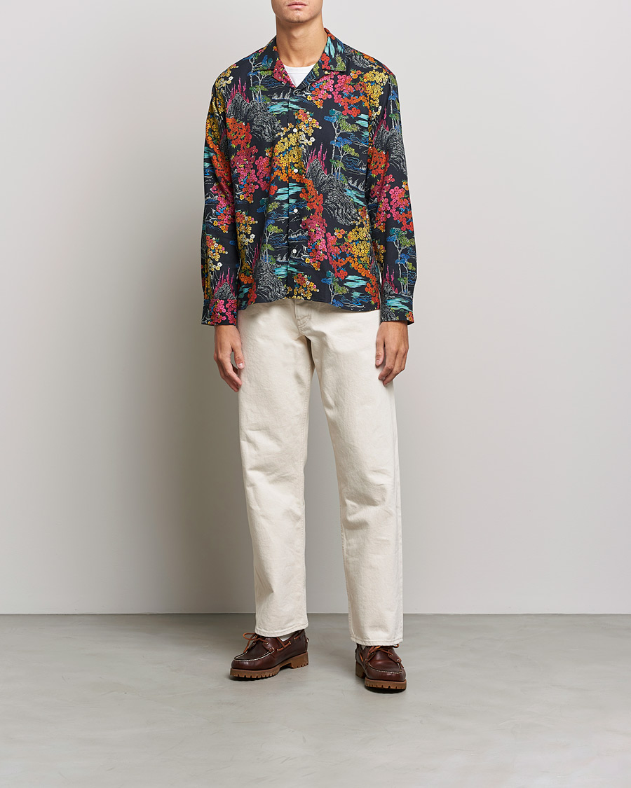 Men | Casual Shirts | Gitman Vintage | Japanese Winter Garden Camp Shirt Multicolor
