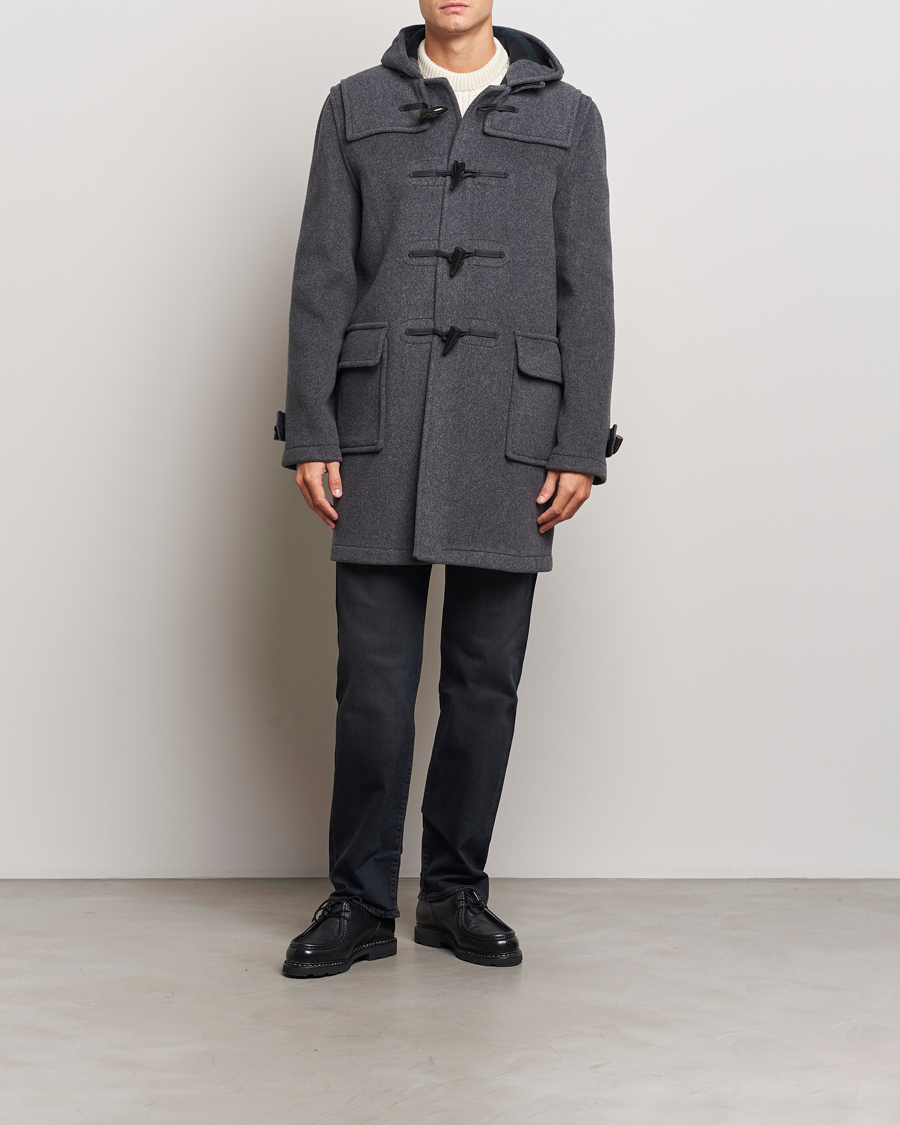 Men | Coats & Jackets | Gloverall | Morris Duffle Coat Grey/Blackwatch
