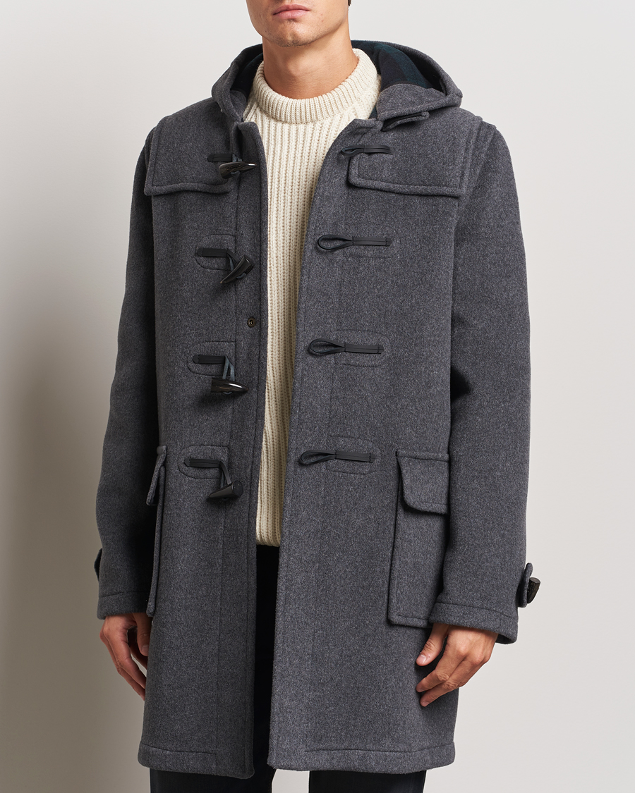Men | Coats & Jackets | Gloverall | Morris Duffle Coat Grey/Blackwatch