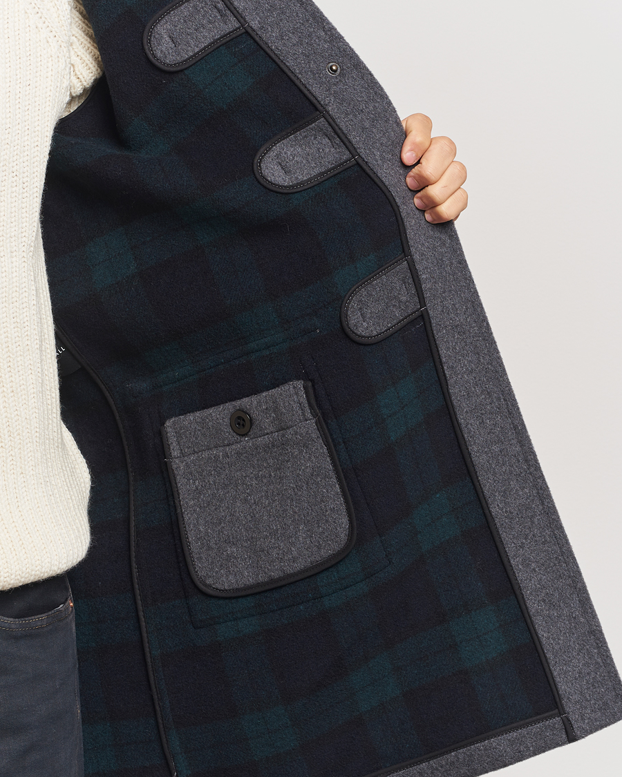 Men | Coats & Jackets | Gloverall | Morris Duffle Coat Grey/Blackwatch