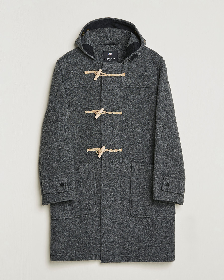 Men | Coats & Jackets | Gloverall | 575 Monty Original Duffle Coat Grey/Blackwatch