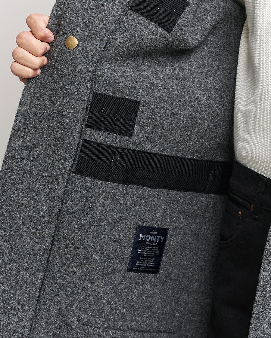 Men | Coats & Jackets | Gloverall | 575 Monty Original Duffle Coat Grey/Blackwatch