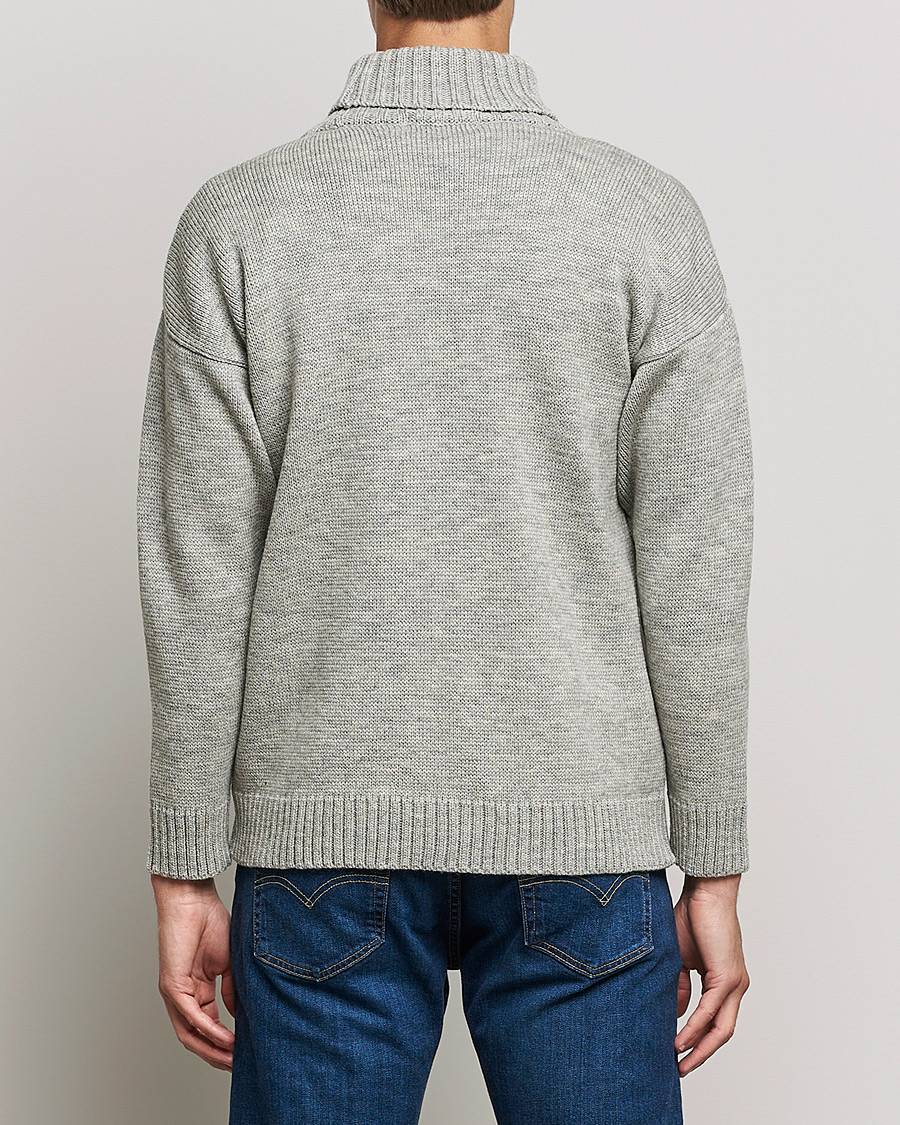 Gloverall Submariner Chunky Wool Roll Neck Light Grey at CareOfCarl.com