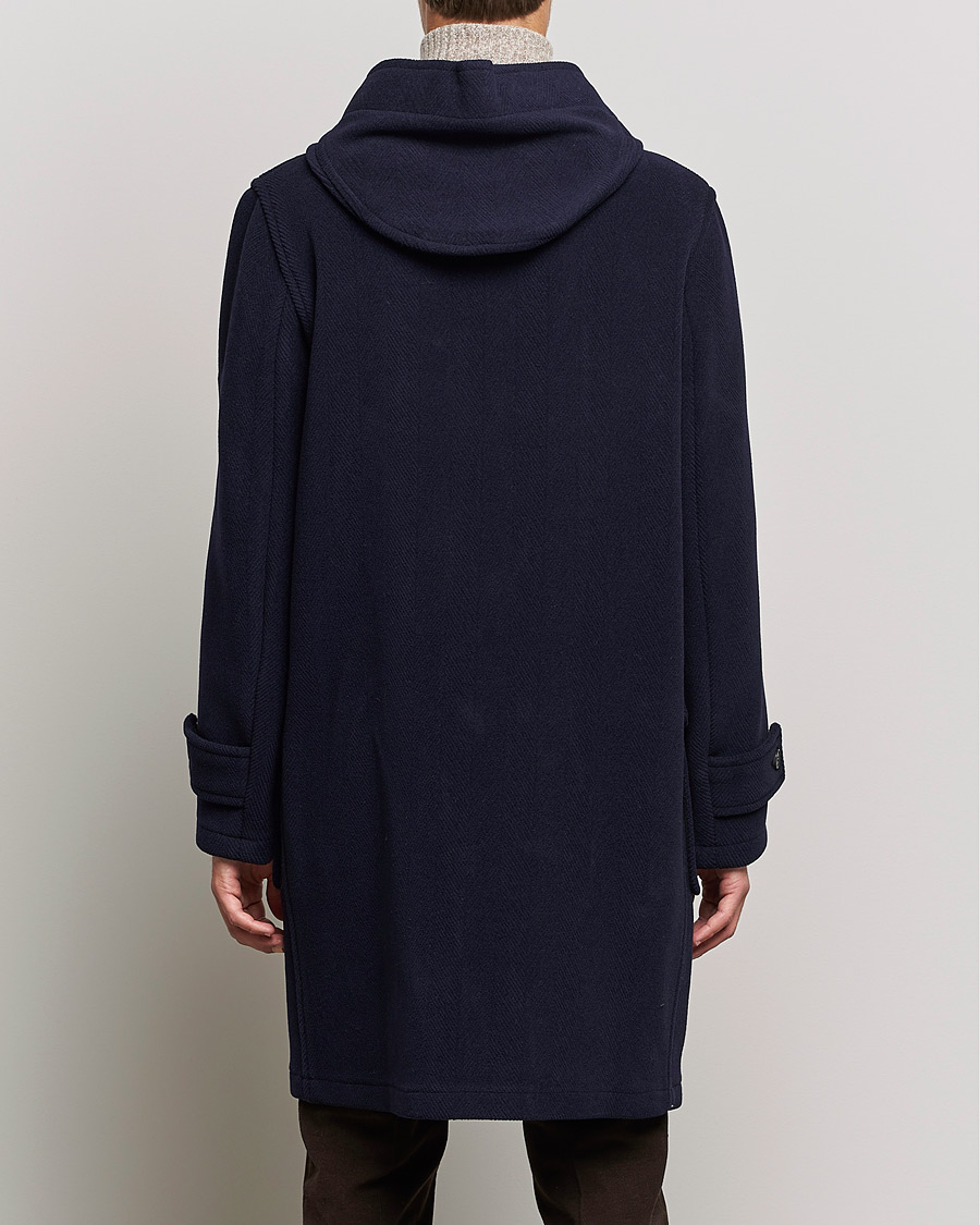 Gloverall Edmund Herringbone Wool Duffle Navy at CareOfCarl.com