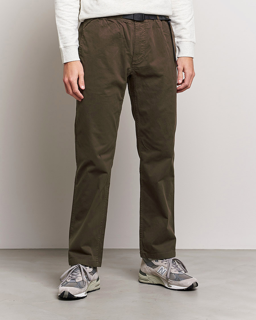 Men | Drawstring Trousers | Gramicci | Stretch Twill NN Cropped Pants Deep Brown