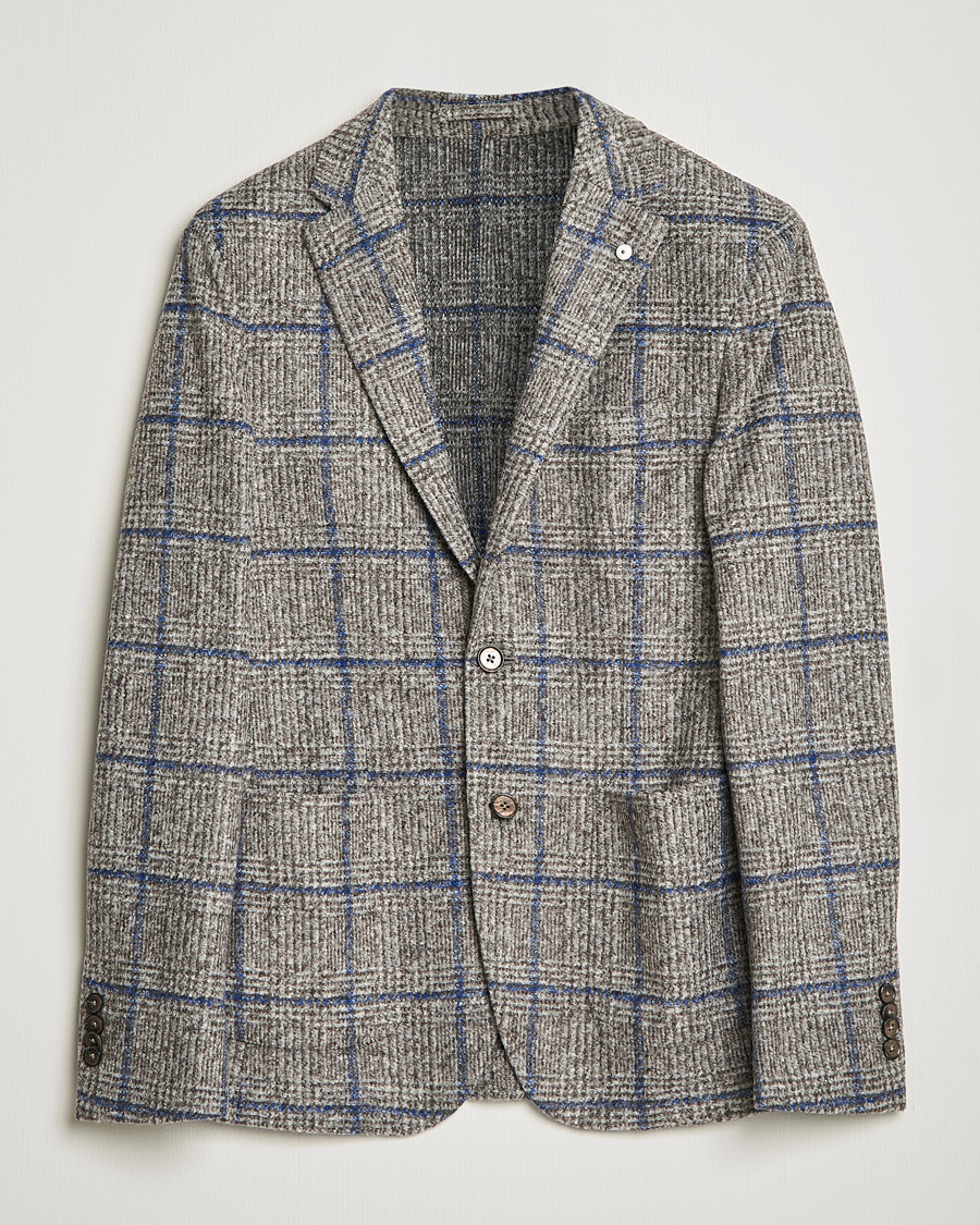 Men | Blazers | L.B.M. 1911 | Jack Checked Wool Blazer Grey/Blue