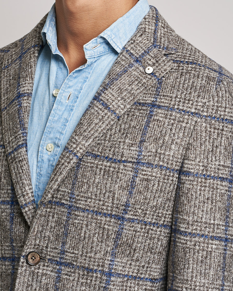 Men | Blazers | L.B.M. 1911 | Jack Checked Wool Blazer Grey/Blue
