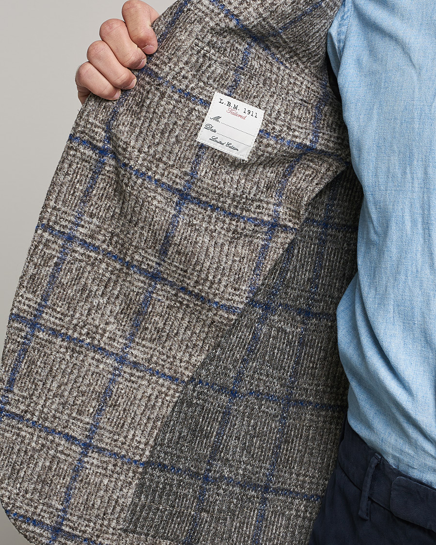 Men | Blazers | L.B.M. 1911 | Jack Checked Wool Blazer Grey/Blue