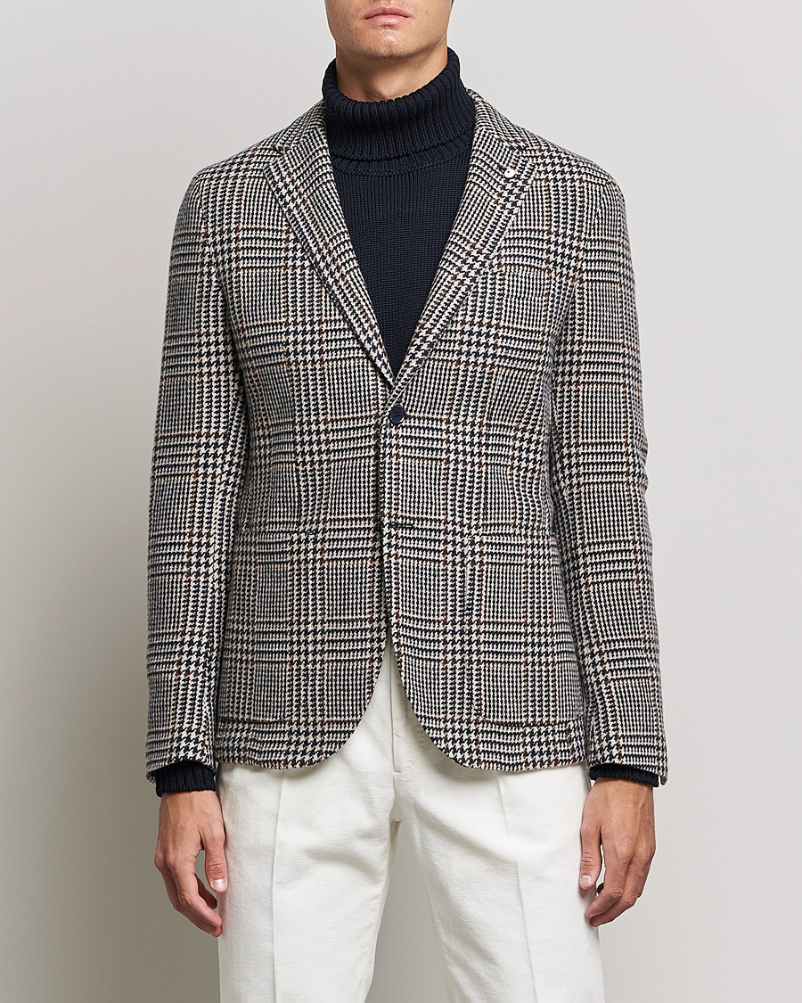 Men | Blazers | L.B.M. 1911 | Jack Overcheck Wool Blazer Navy