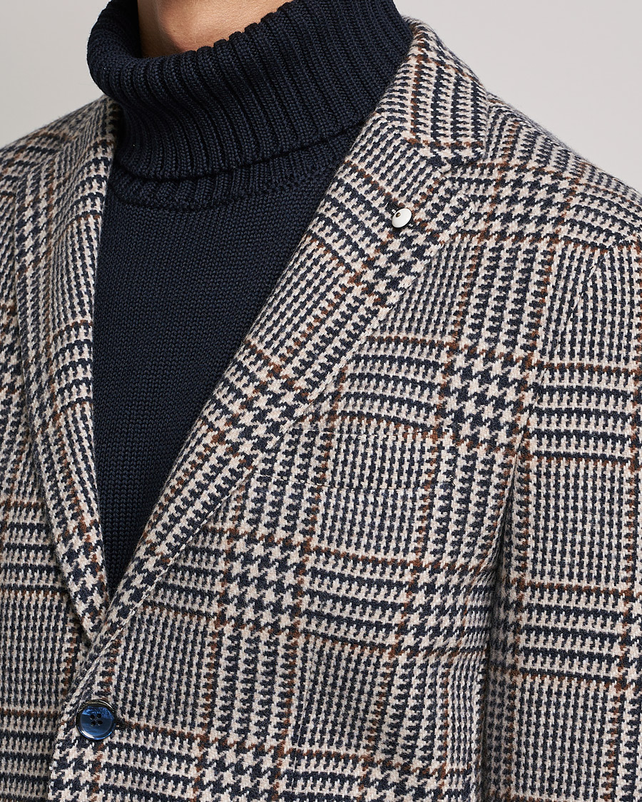 Men | Blazers | L.B.M. 1911 | Jack Overcheck Wool Blazer Navy
