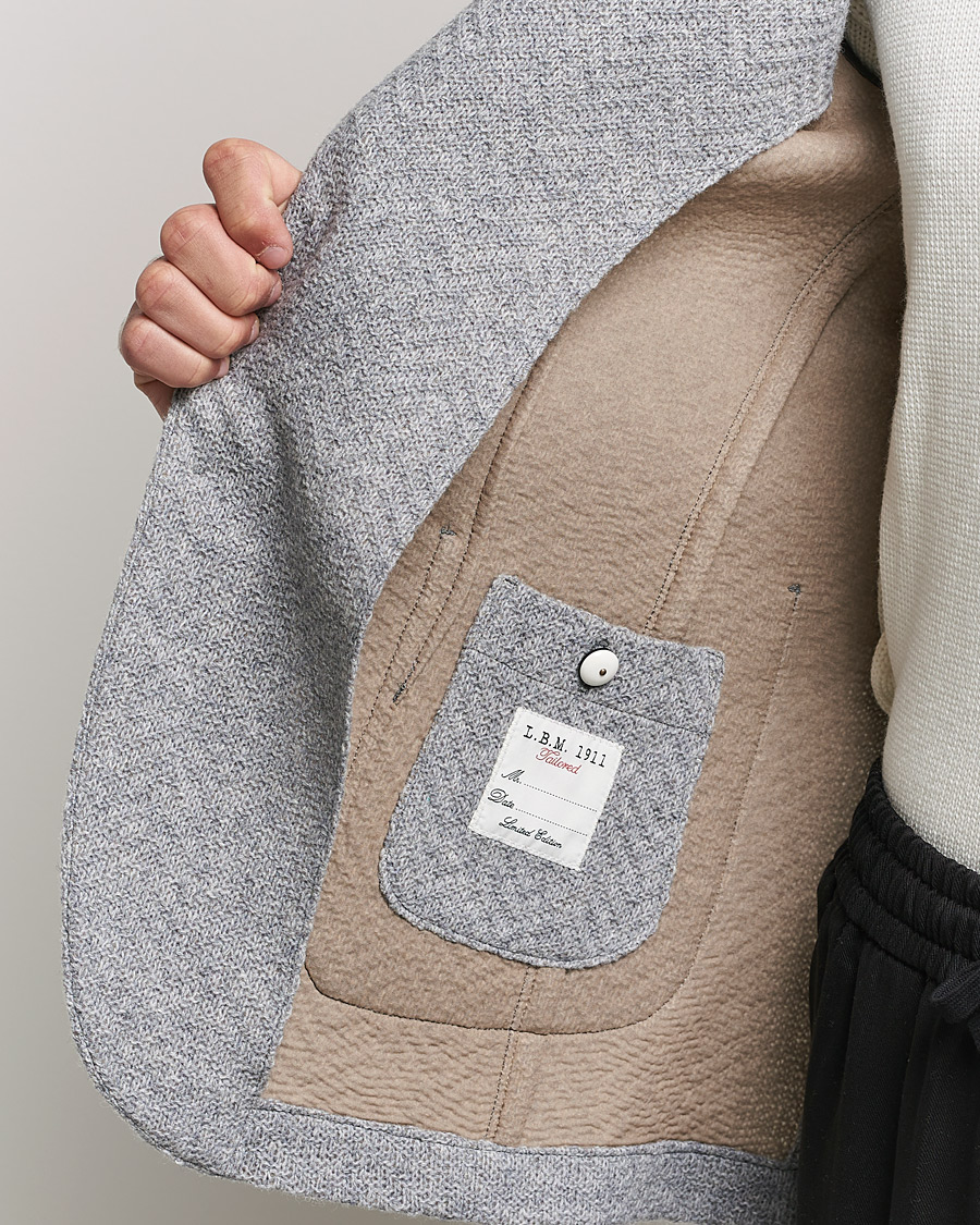 Men | Blazers | L.B.M. 1911 | Punto Knitted Wool Structure Blazer Grey