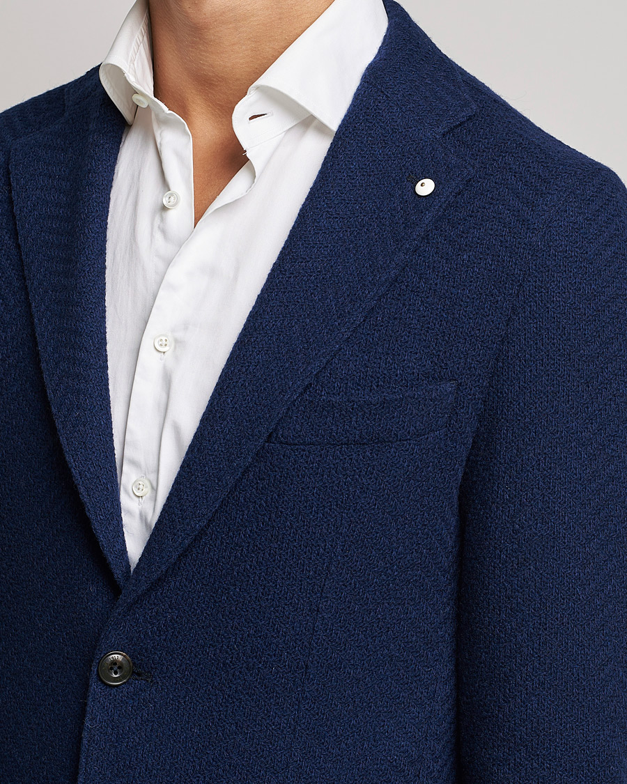 Men | Blazers | L.B.M. 1911 | Punto Knitted Wool Structure Blazer Navy
