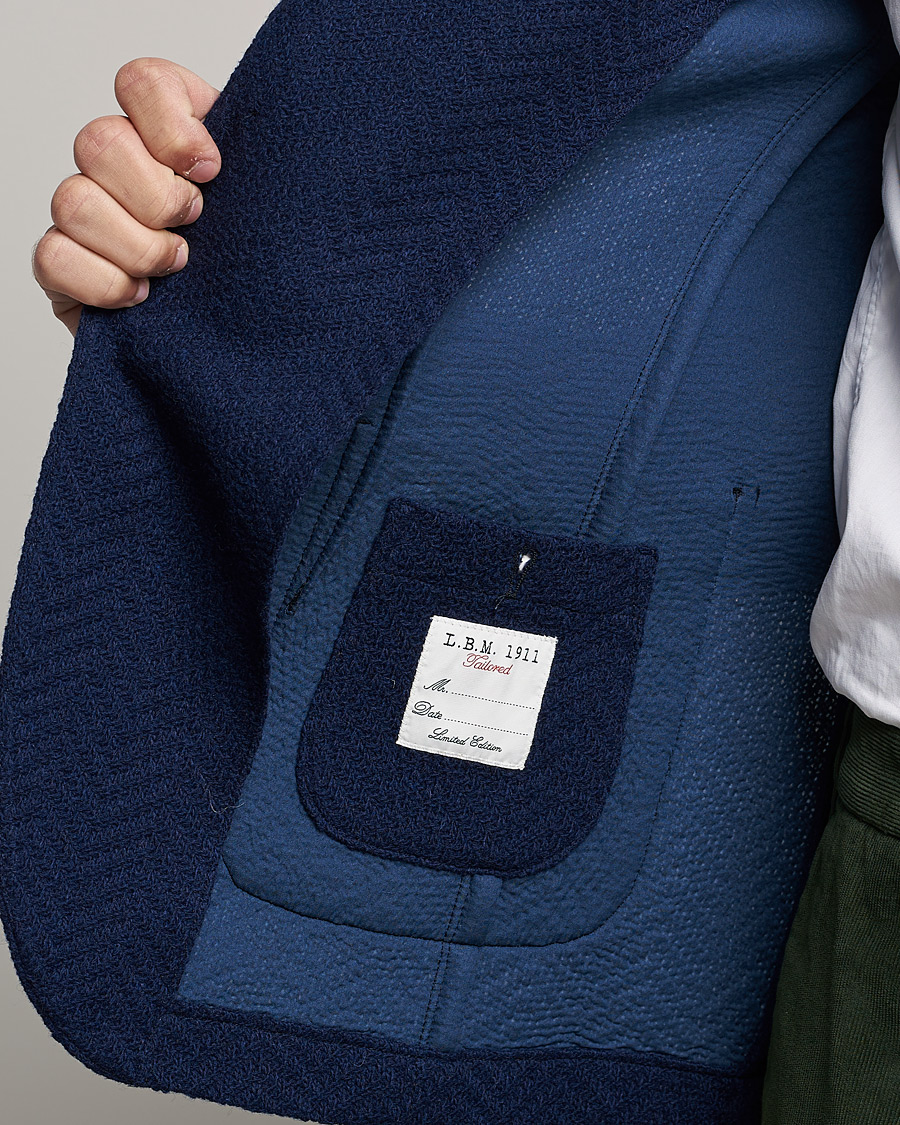Men | Blazers | L.B.M. 1911 | Punto Knitted Wool Structure Blazer Navy