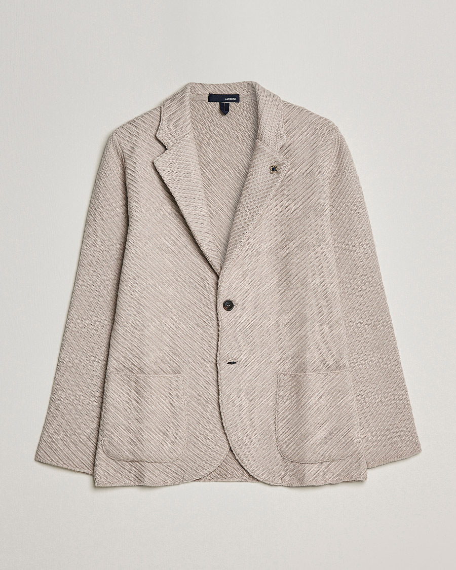 Men | Blazers | Lardini | Structured Knitted Wool Blazer Beige