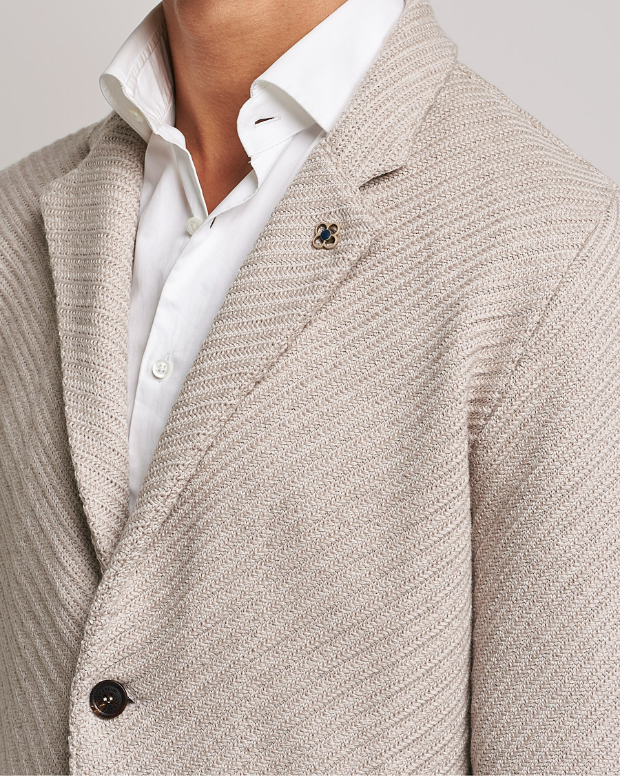 Men | Blazers | Lardini | Structured Knitted Wool Blazer Beige