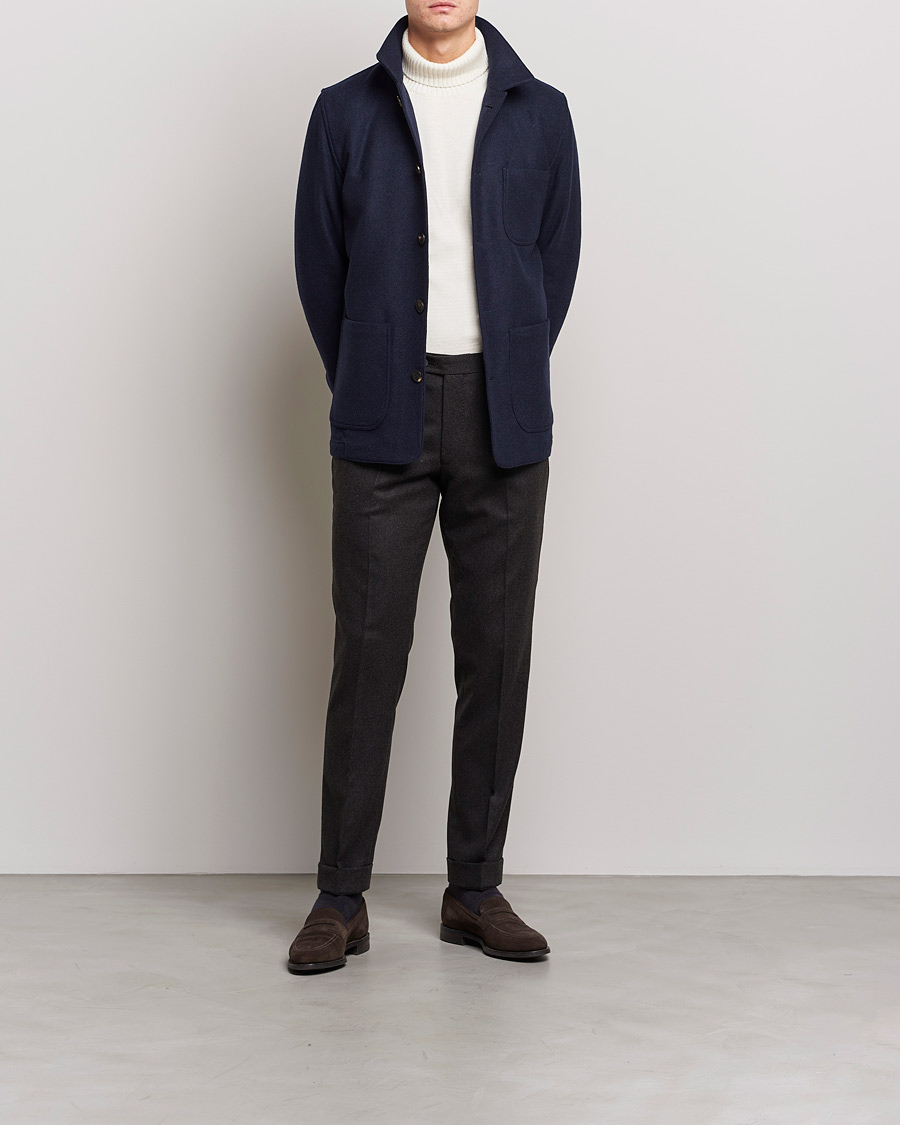 Men |  | Lardini | Wool/Cashmere Shirt Jacket Navy