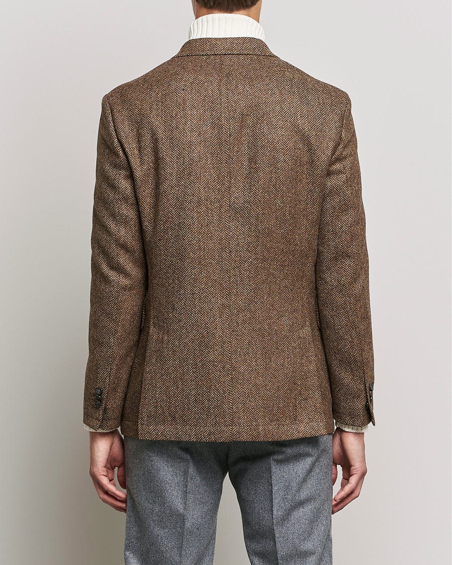 Men | Blazers | Oscar Jacobson | Fares Moon Herringbone Tweed Blazer Brown