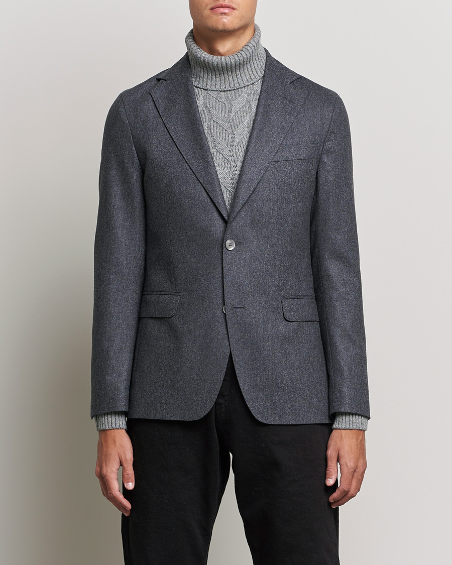Men | Wool Blazers | Oscar Jacobson | Ego Wool Flannel Blazer Grey