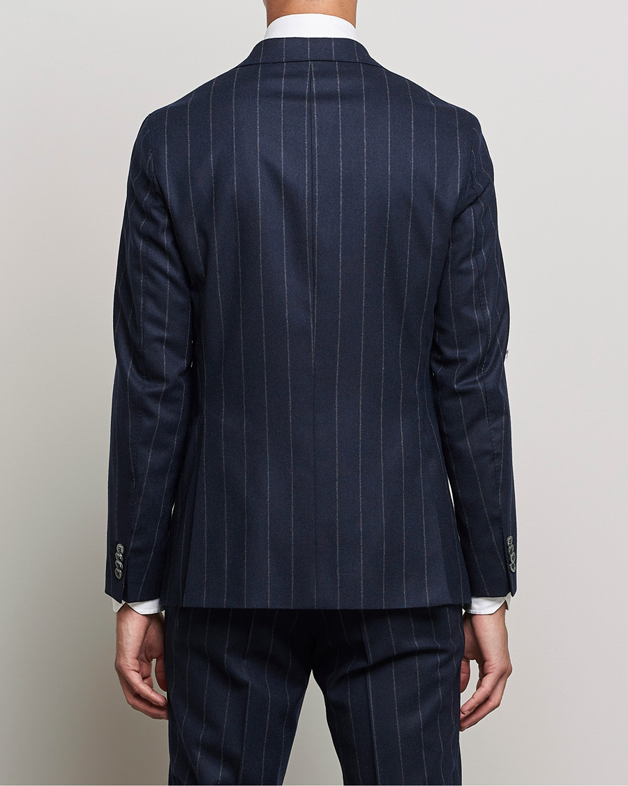Men | Suits | Oscar Jacobson | Ego Pinstripe Wool Flannel Suit Navy