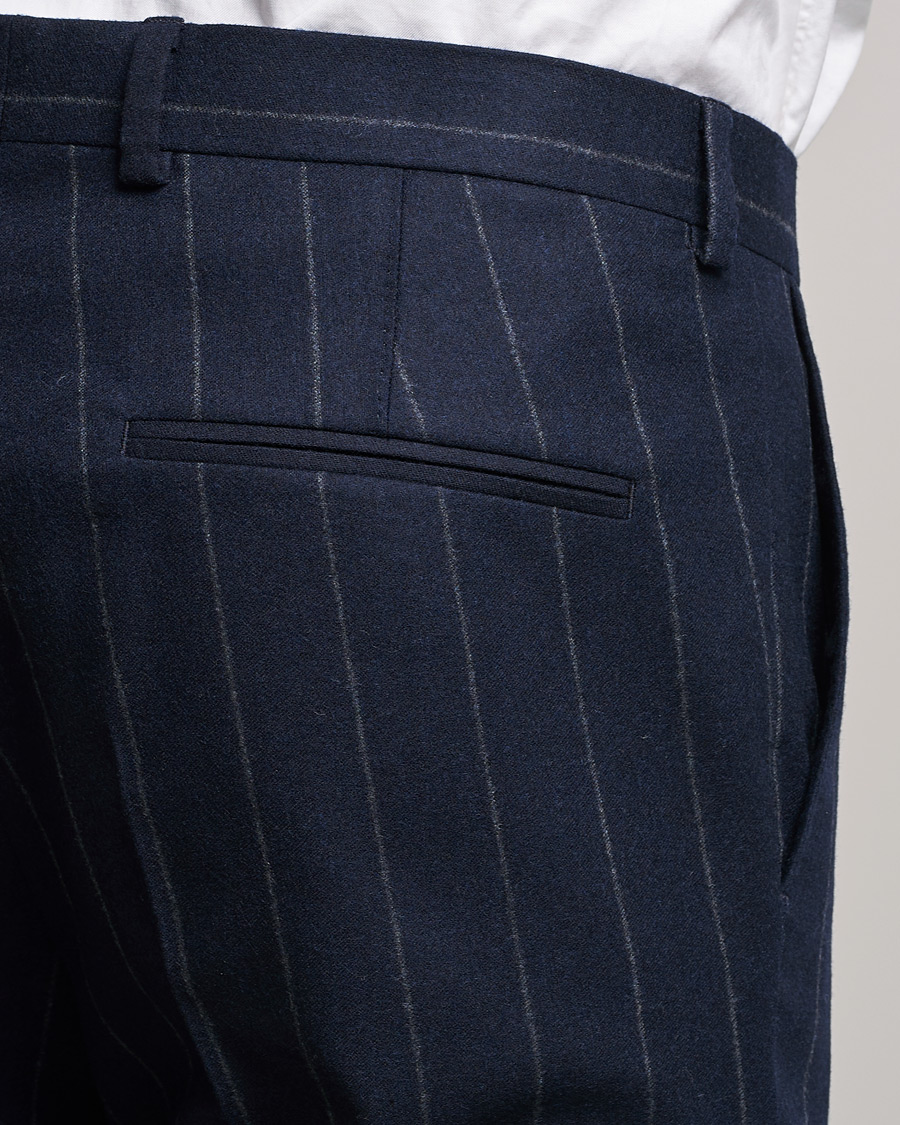 Men | Suits | Oscar Jacobson | Ego Pinstripe Wool Flannel Suit Navy