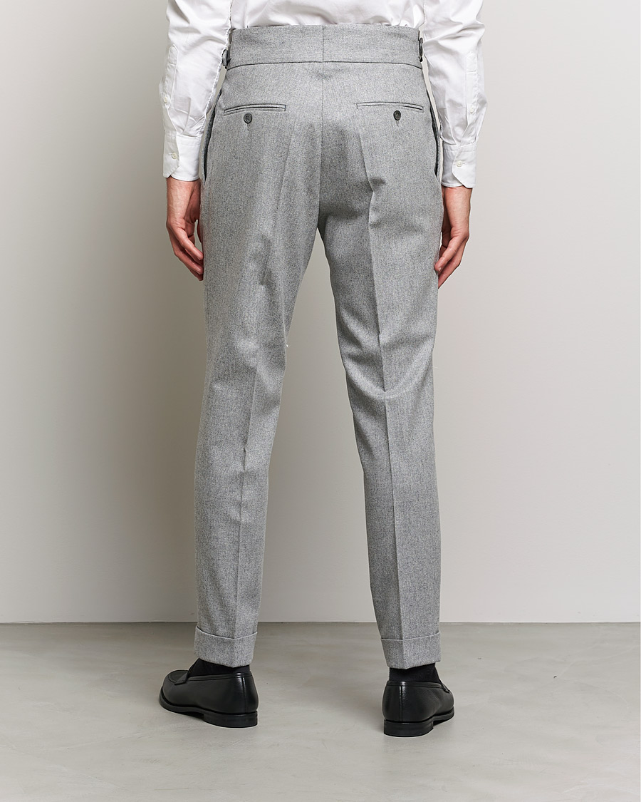 Men | Trousers | Oscar Jacobson | Gurkha Flannel Trousers Light Grey