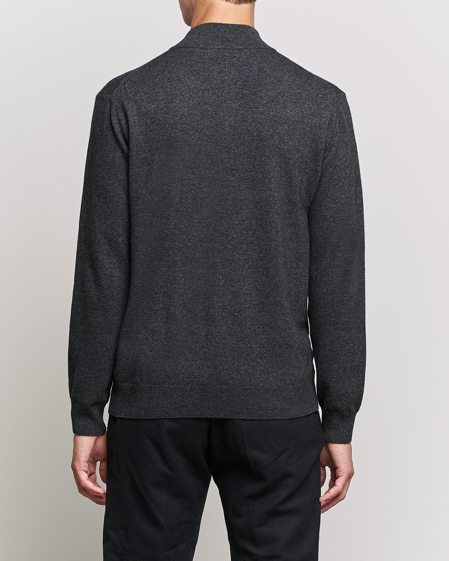 Men | Sweaters & Knitwear | Oscar Jacobson | Patton Wool/Cashmere Half Zip Charcoal