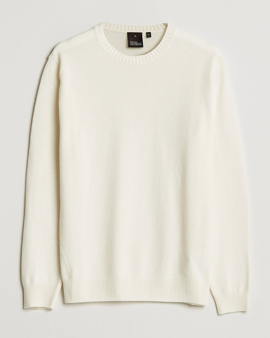 Men | Sweaters & Knitwear | Oscar Jacobson | Valter Wool/Cashmere Round Neck Creme