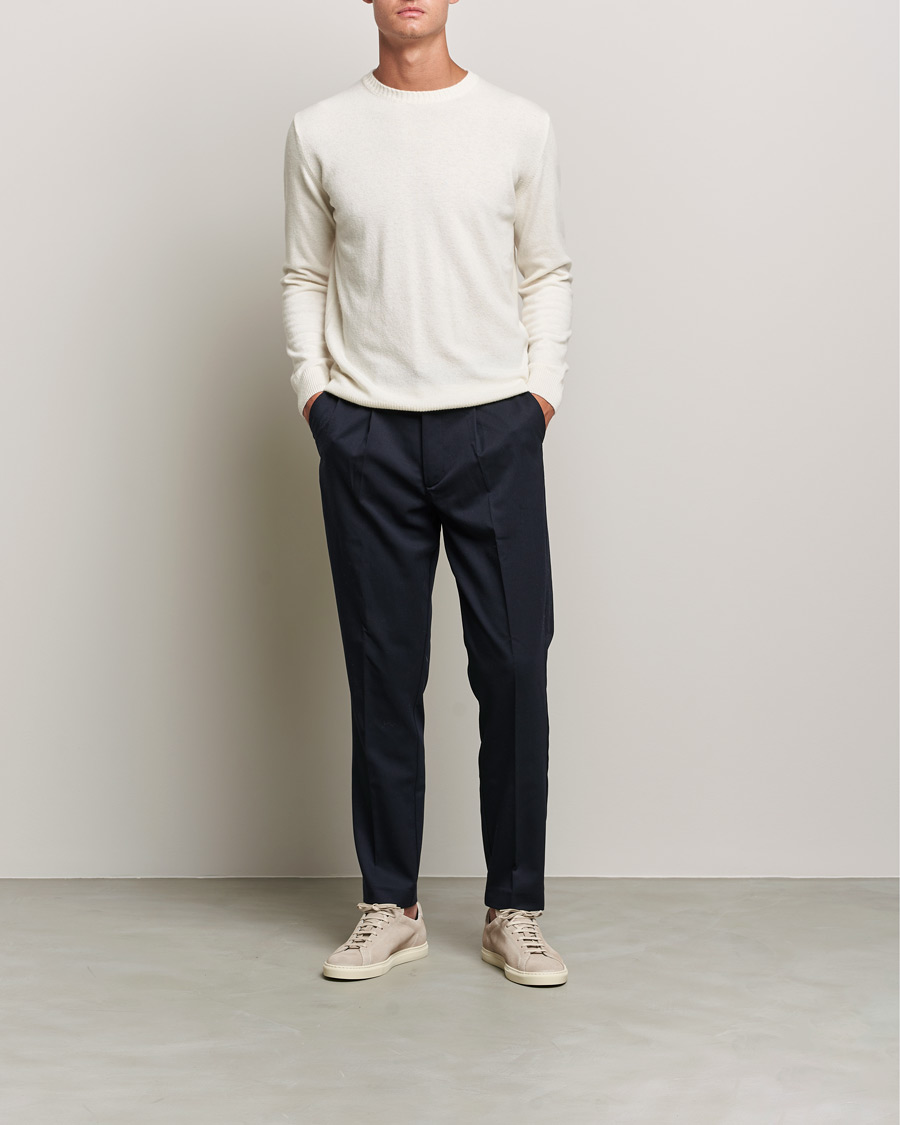 Men | Sweaters & Knitwear | Oscar Jacobson | Valter Wool/Cashmere Round Neck Creme