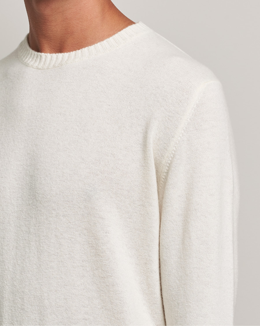 Men | Sweaters & Knitwear | Oscar Jacobson | Valter Wool/Cashmere Round Neck Creme