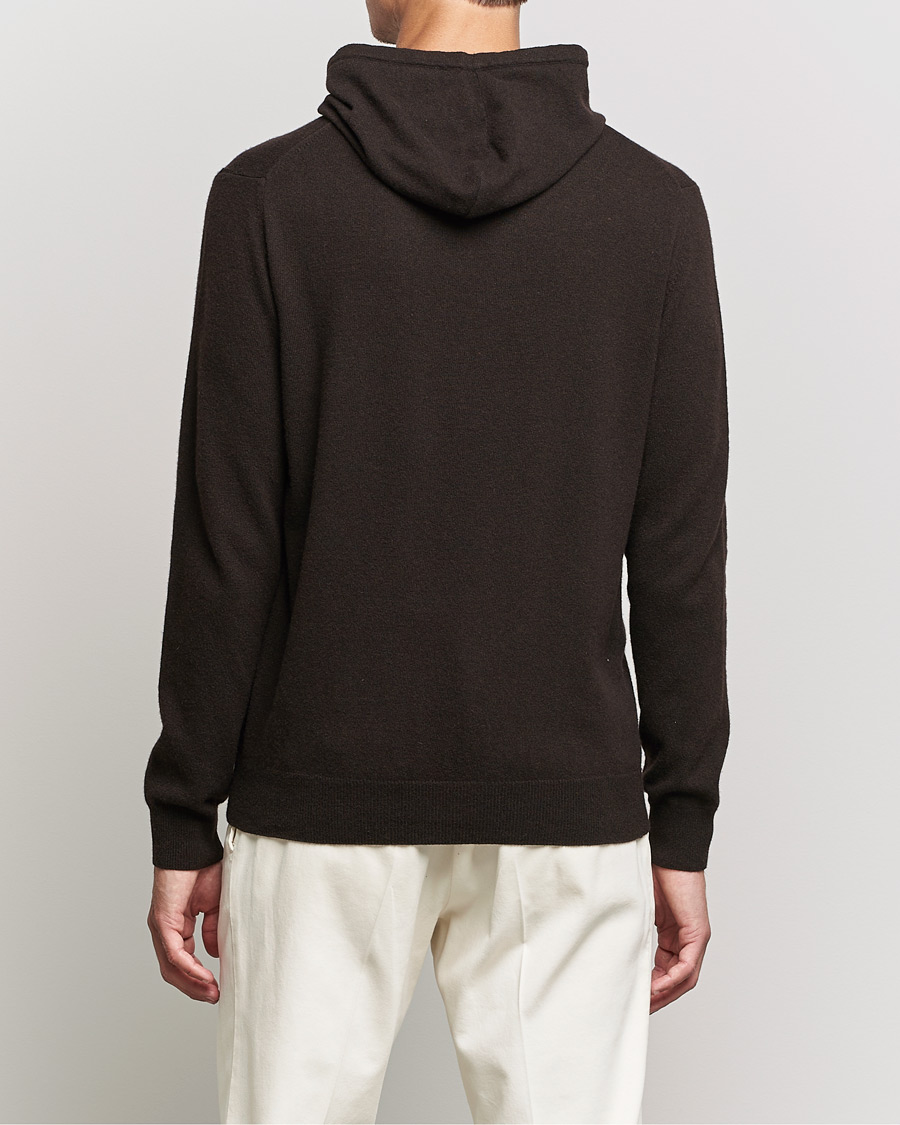 Men | Sweaters & Knitwear | Oscar Jacobson | Pascal Wool/Cashmere Hoodie Brown