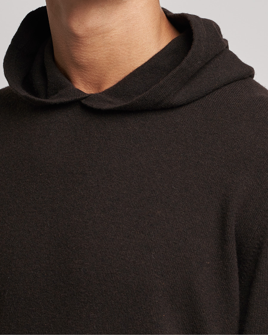 Men | Sweaters & Knitwear | Oscar Jacobson | Pascal Wool/Cashmere Hoodie Brown
