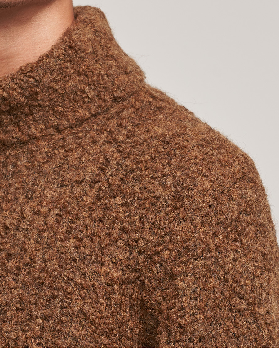 Men | Sweaters & Knitwear | Oscar Jacobson | Krister Wool/Alpaca Rollneck Dark Brown
