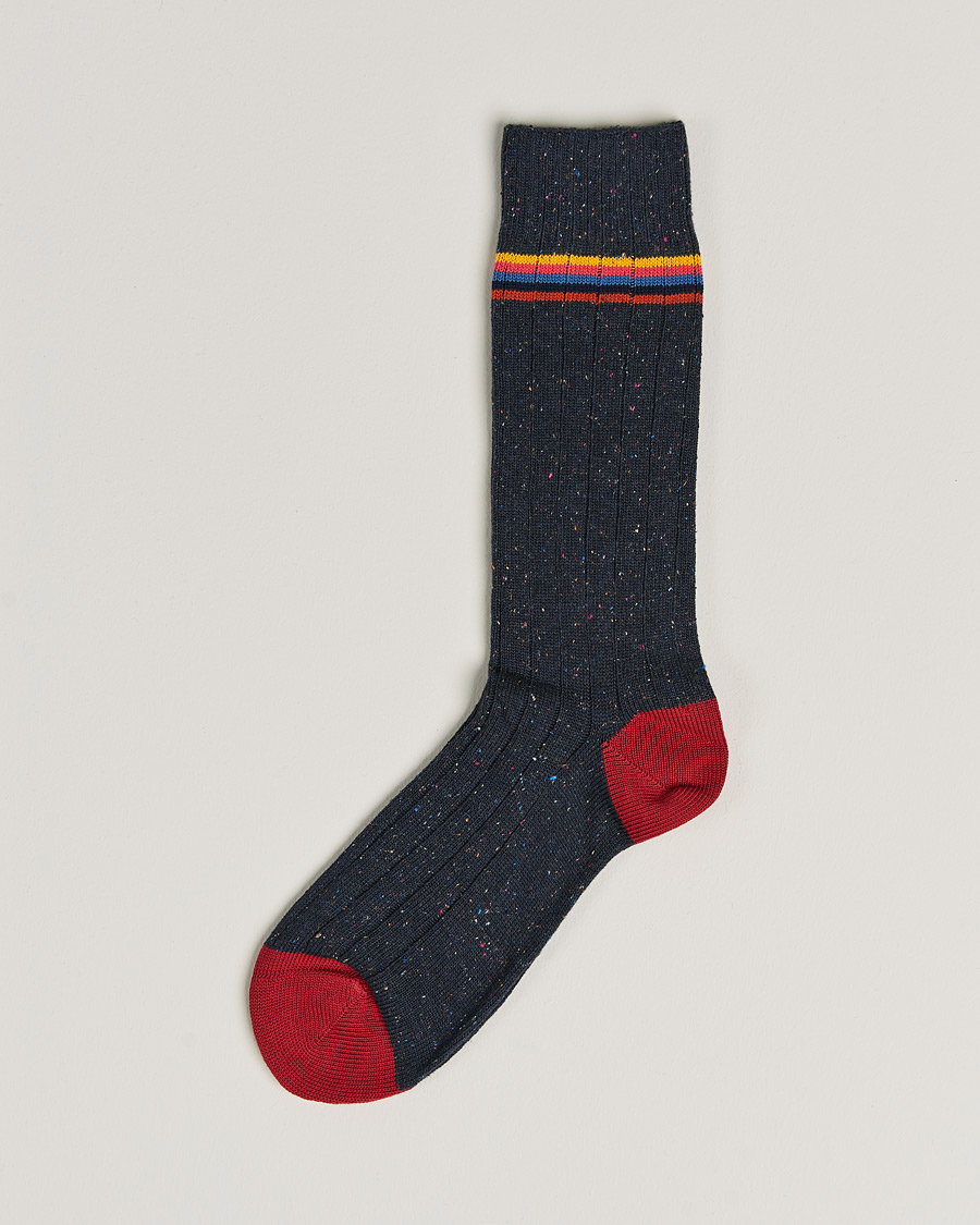 Men |  | Paul Smith | Ribbed Melange Sock Navy